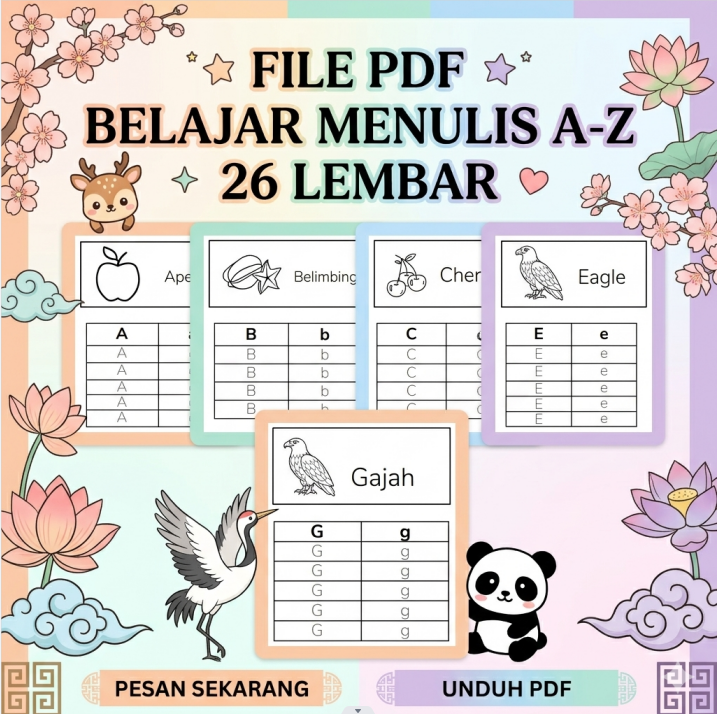 FILE PDF MENULIS ANAK A-Z 26 FILE PDF